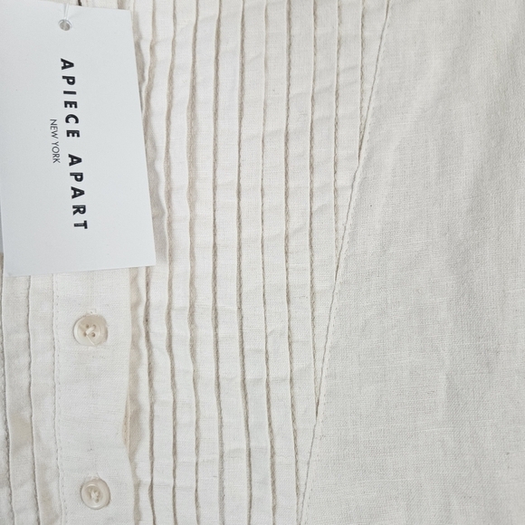 APIECE APART Willow Bib Organic Cotton Linen Blend Top Size Small Cream NWT - Picture 14 of 16